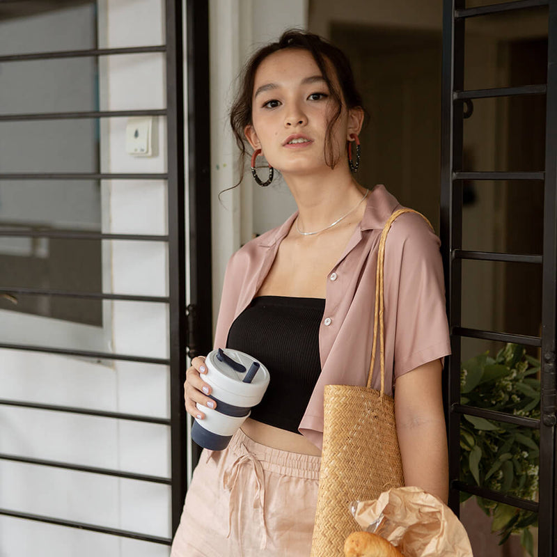 Bamboo Sateen Hang Loose Button Top