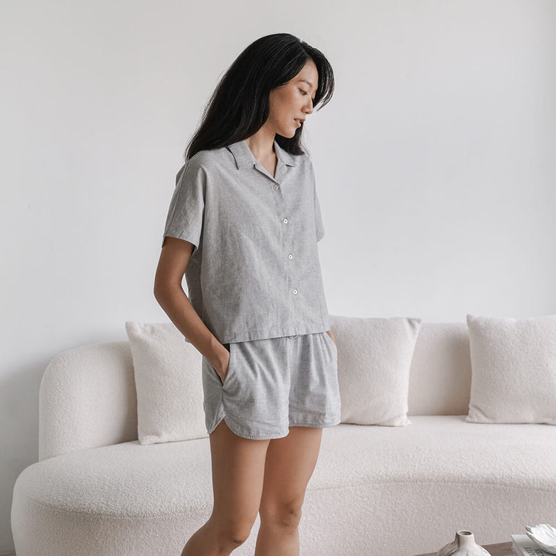 Chambray Hang Loose Button Top