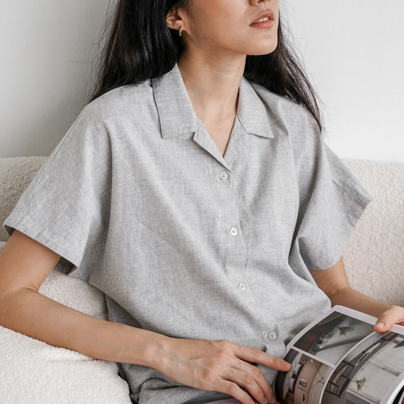 Chambray Hang Loose Button Top