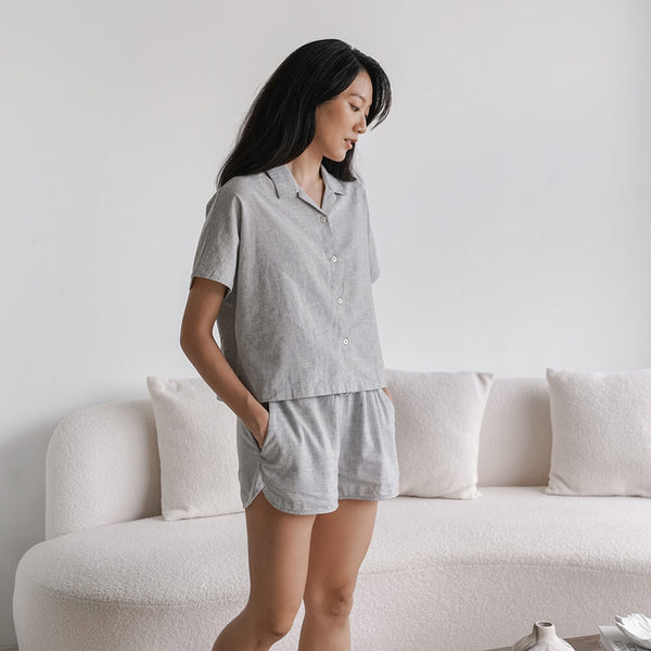 Chambray Off-Duty Shorts