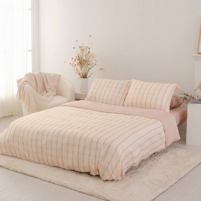 Checkered Bamboo Duvet Cover