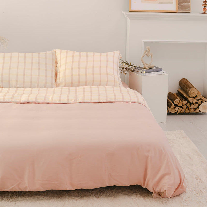 Checkered Bamboo Duvet Cover