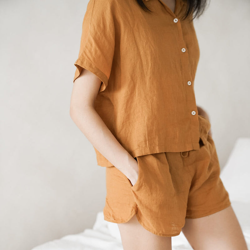 French Linen Off-Duty Shorts