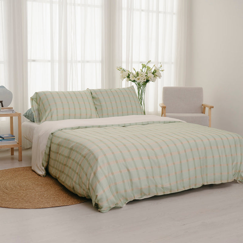Checkered Bamboo Duvet Cover