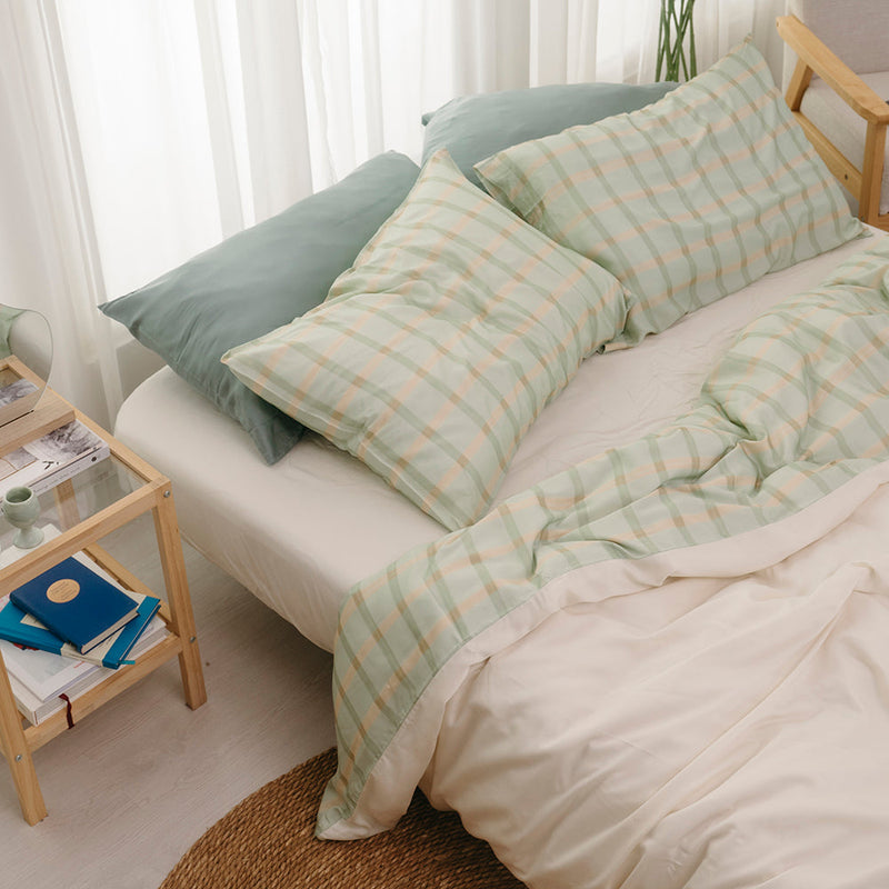 Checkered Bamboo Duvet Cover