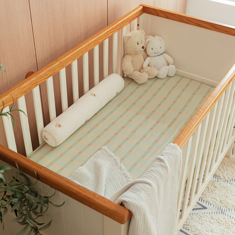 Checkered Bamboo Crib Sheet