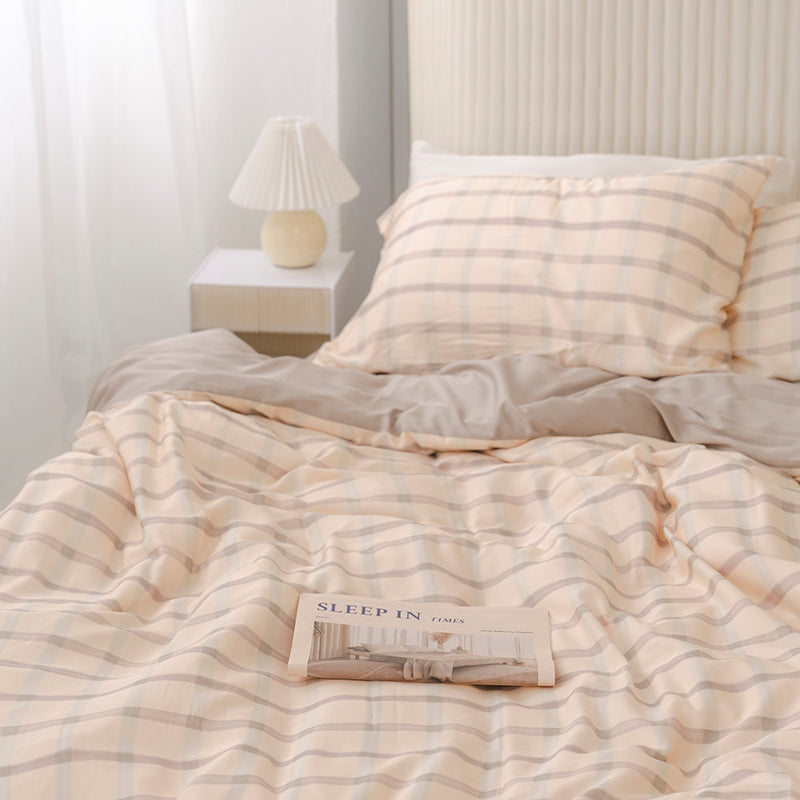 Checkered Bamboo Duvet Cover