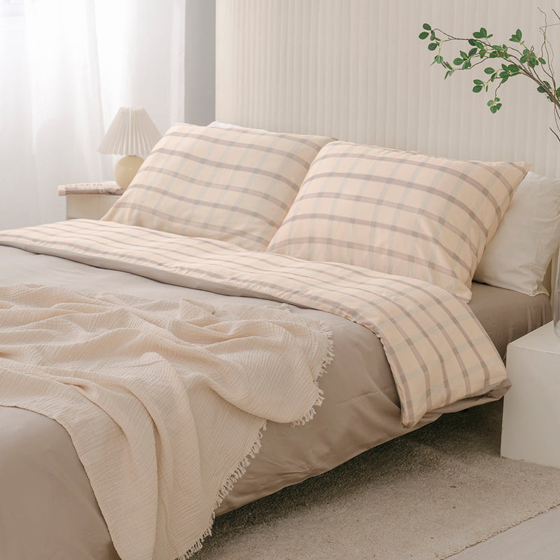 Checkered Bamboo Duvet Cover